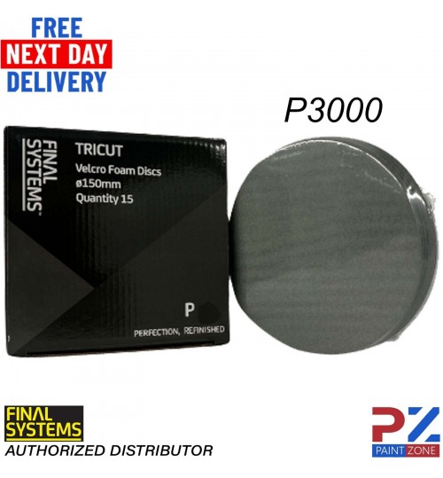 FINAL SYSTEMS TRICUT Fine Finishing Discs 150mm Foam Discs (P3000)